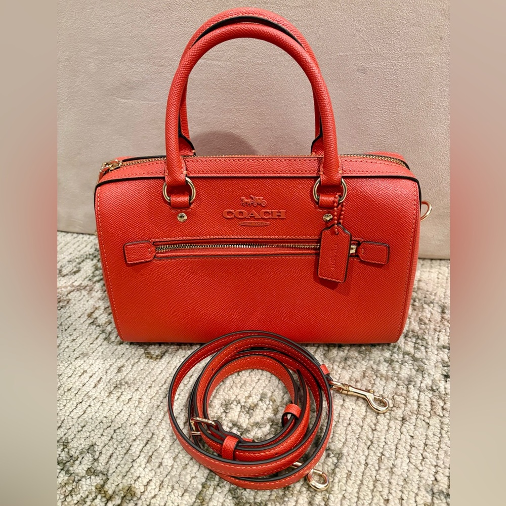 Coach Coral Rowan Satchel with Detachable Strap